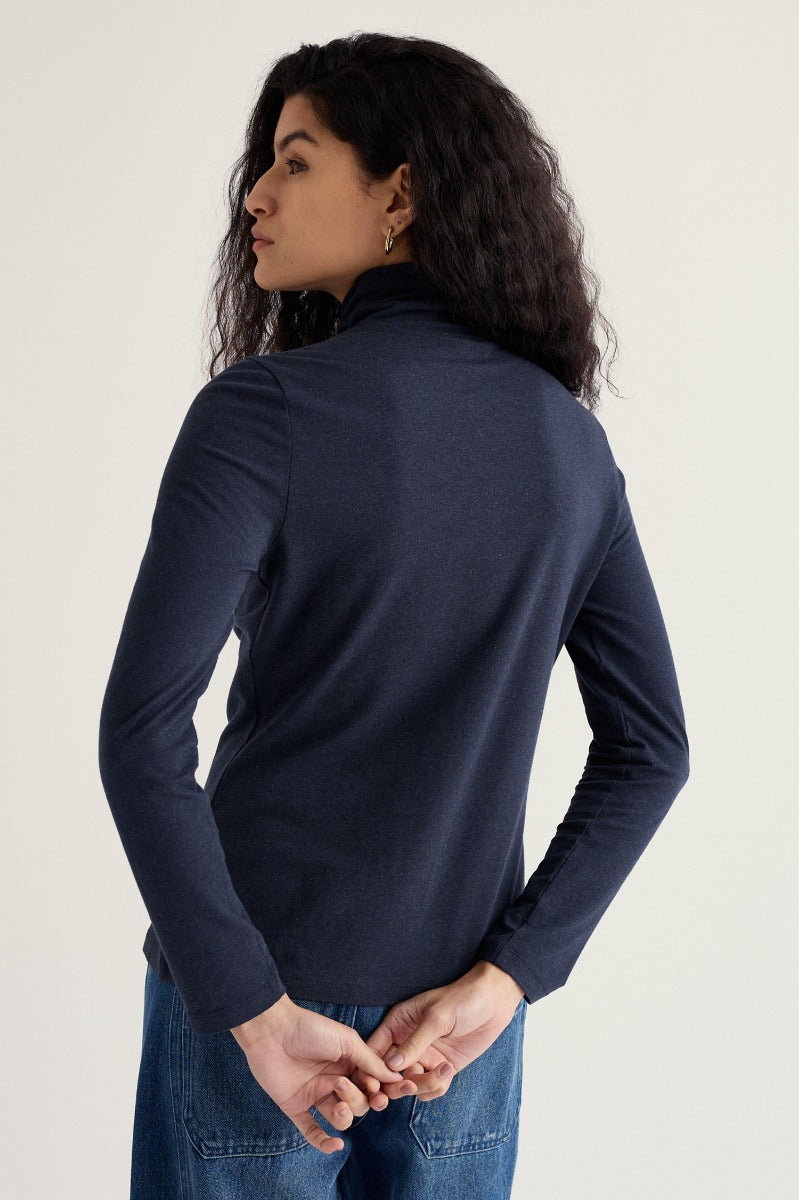 Landing Roll Neck Top in GOTS-Certified Organic Cotton