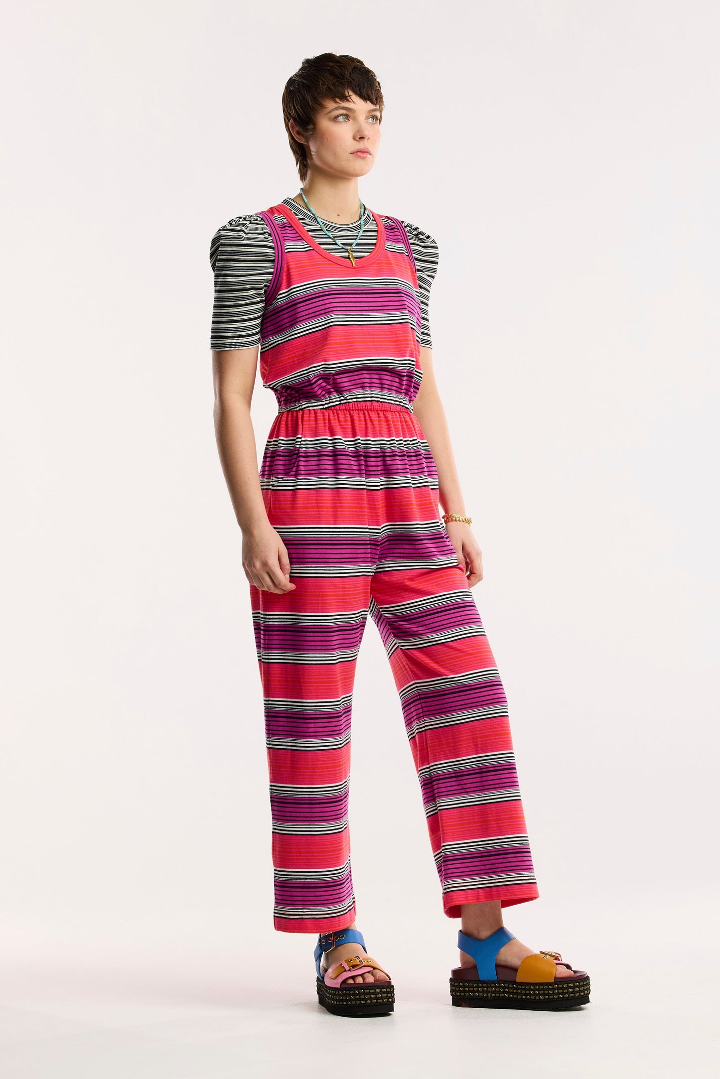 Traveller Stripe Wide Leg Jumpsuit